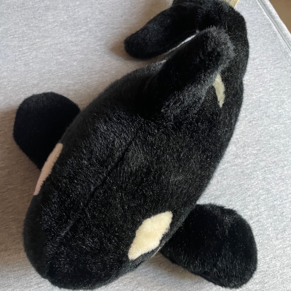 Black Plush Orca Whale Stuffed Toy - Soft Kids Toy